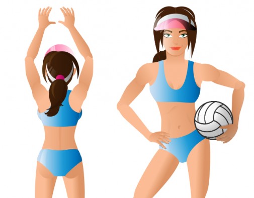 Illustration einer Volleyball Spielerin